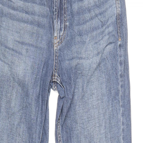 Marks and Spencer Womens Blue Cotton Skinny Jeans Size 6 L28 in Regular Zip