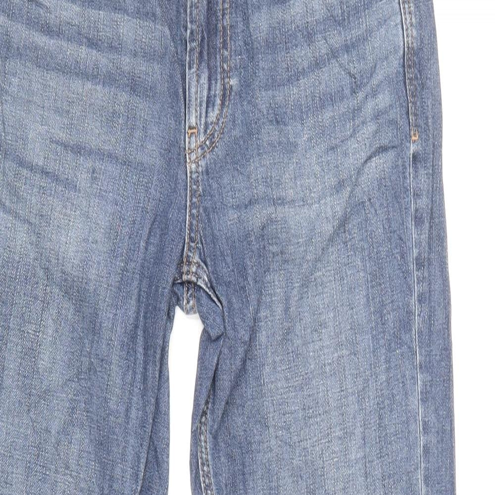 Marks and Spencer Womens Blue Cotton Skinny Jeans Size 6 L28 in Regular Zip