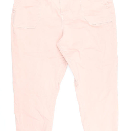 Marks and Spencer Womens Pink Cotton Straight Jeans Size 20 L27 in Regular Zip