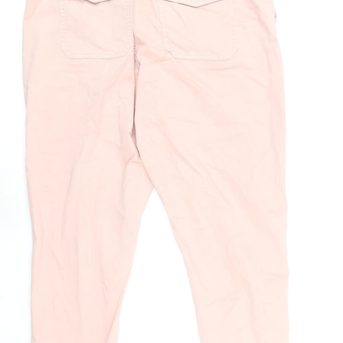 Marks and Spencer Womens Pink Cotton Straight Jeans Size 20 L27 in Regular Zip