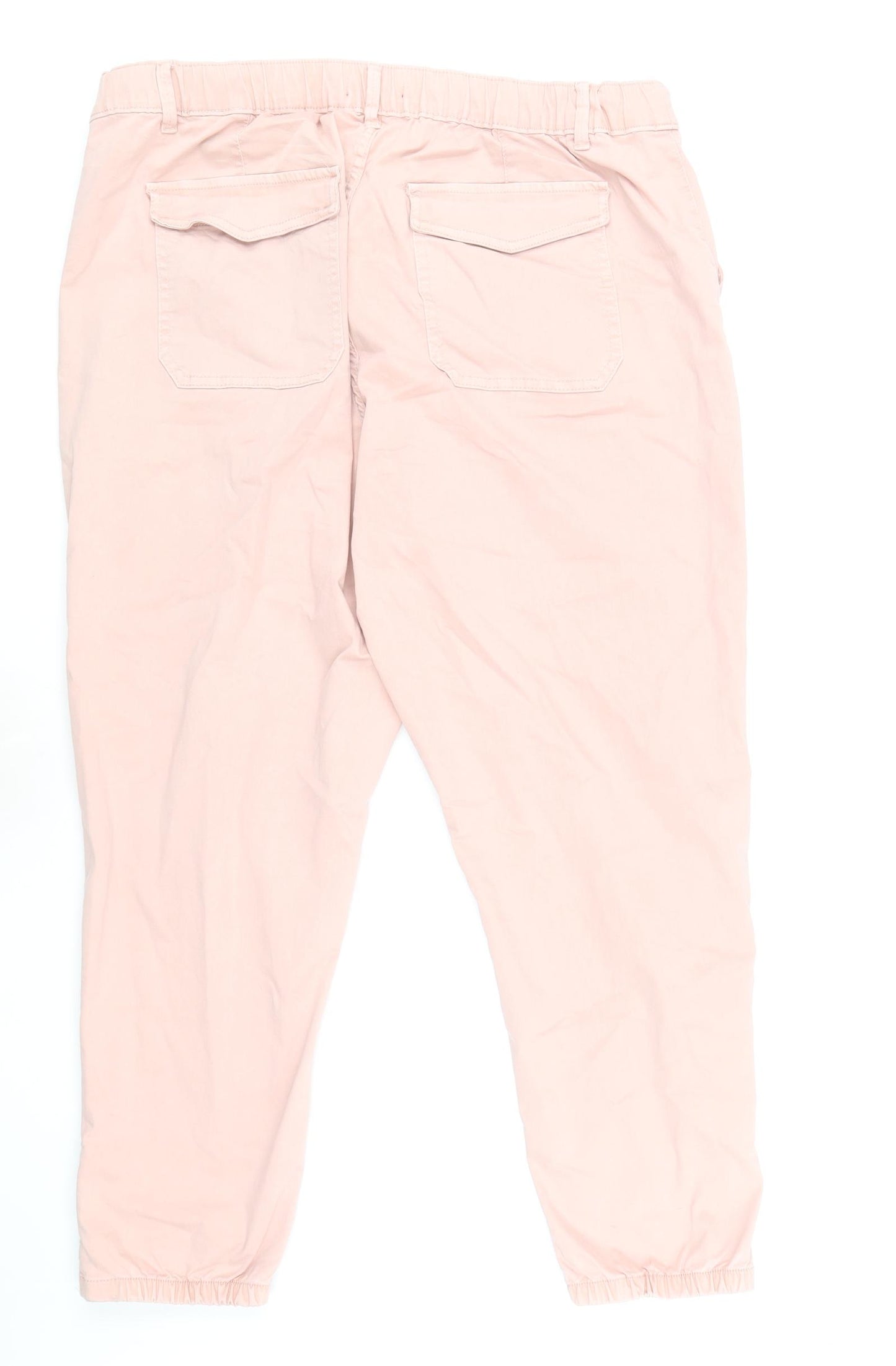 Marks and Spencer Womens Pink Cotton Straight Jeans Size 20 L27 in Regular Zip