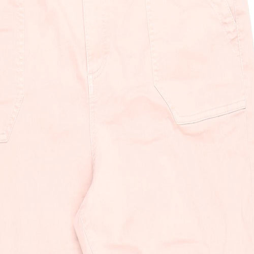 Marks and Spencer Womens Pink Cotton Straight Jeans Size 20 L27 in Regular Zip