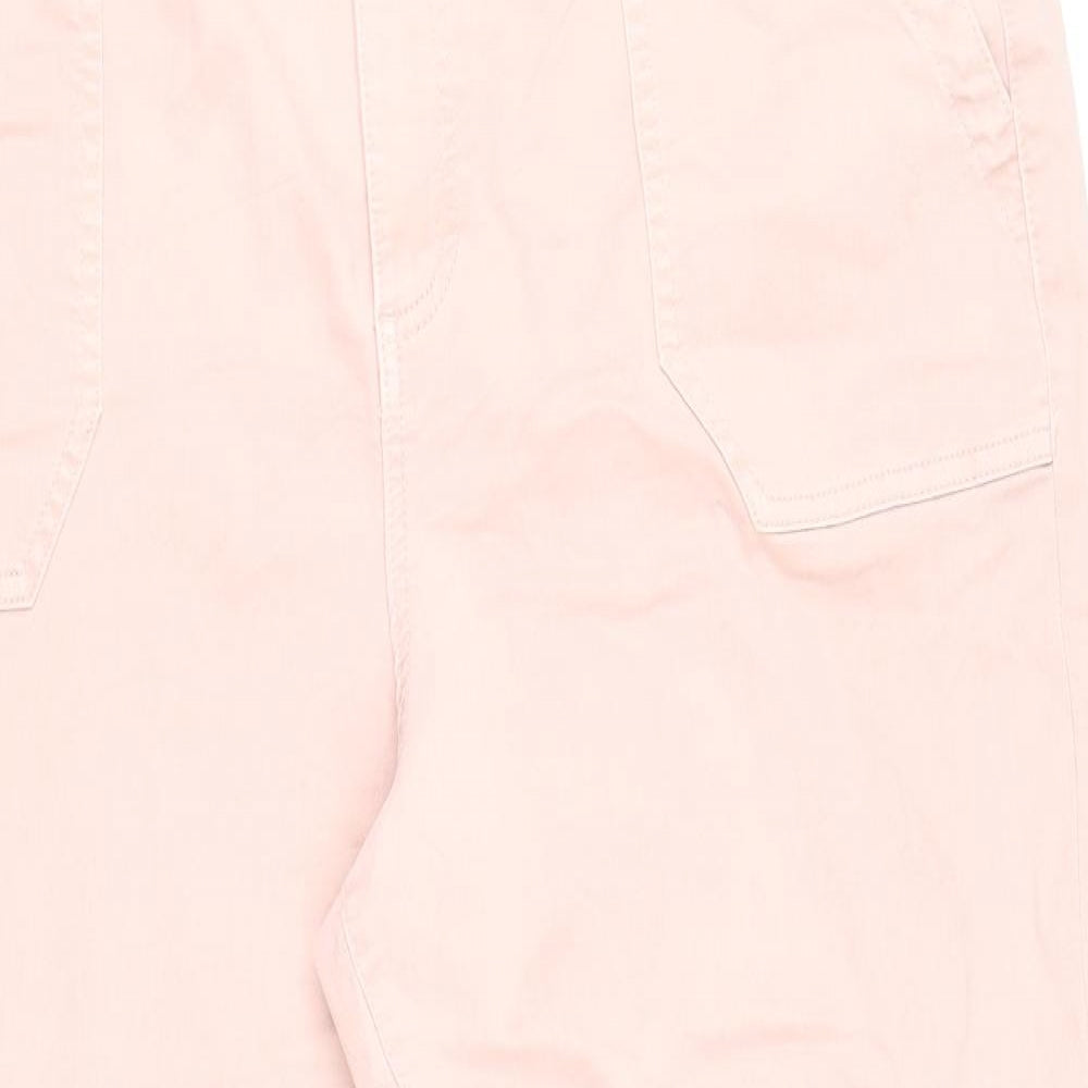 Marks and Spencer Womens Pink Cotton Straight Jeans Size 20 L27 in Regular Zip