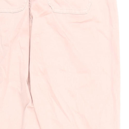 Marks and Spencer Womens Pink Cotton Straight Jeans Size 20 L27 in Regular Zip