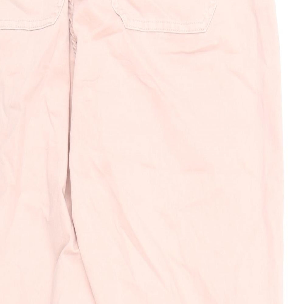 Marks and Spencer Womens Pink Cotton Straight Jeans Size 20 L27 in Regular Zip