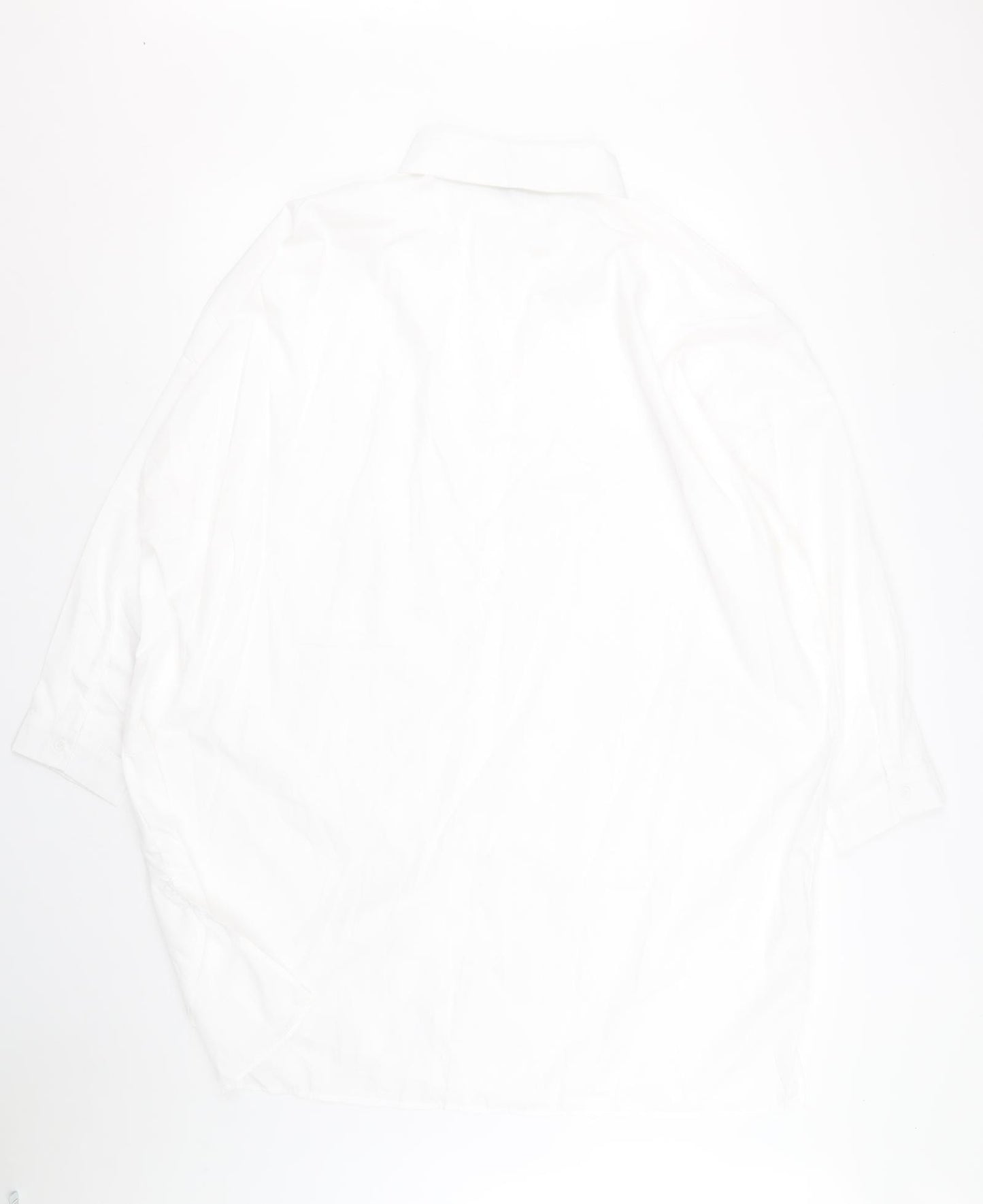 Zanzea Mens White Polyester Dress Shirt Size 3XL Collared Button