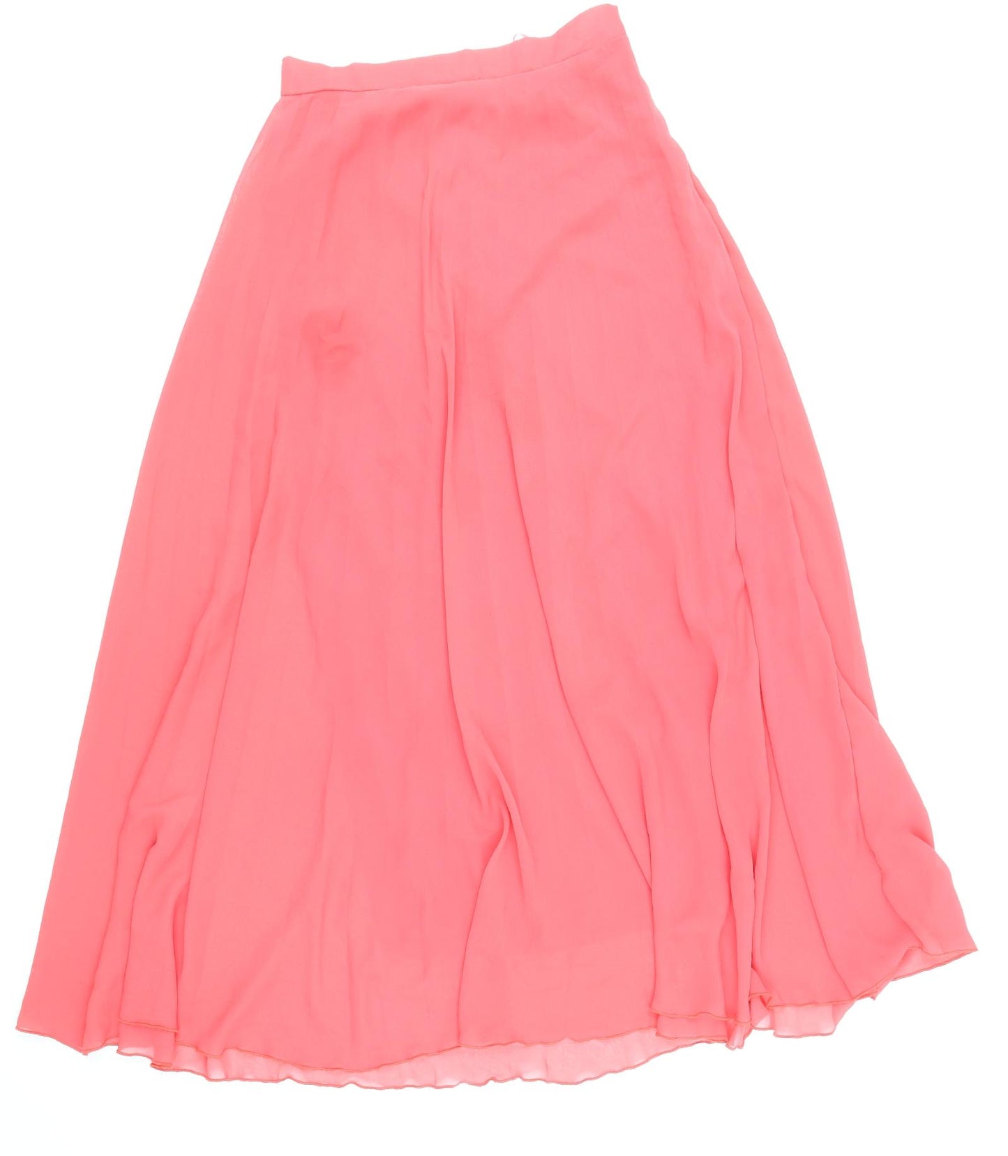 Rare Womens Pink Polyester Maxi Skirt Size 10 Zip
