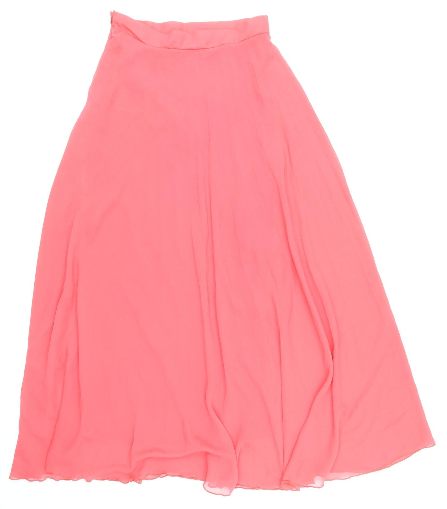 Rare Womens Pink Polyester Maxi Skirt Size 10 Zip