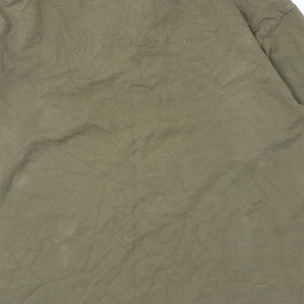 Marks and Spencer Mens Green Cotton Polo Size S Collared Button