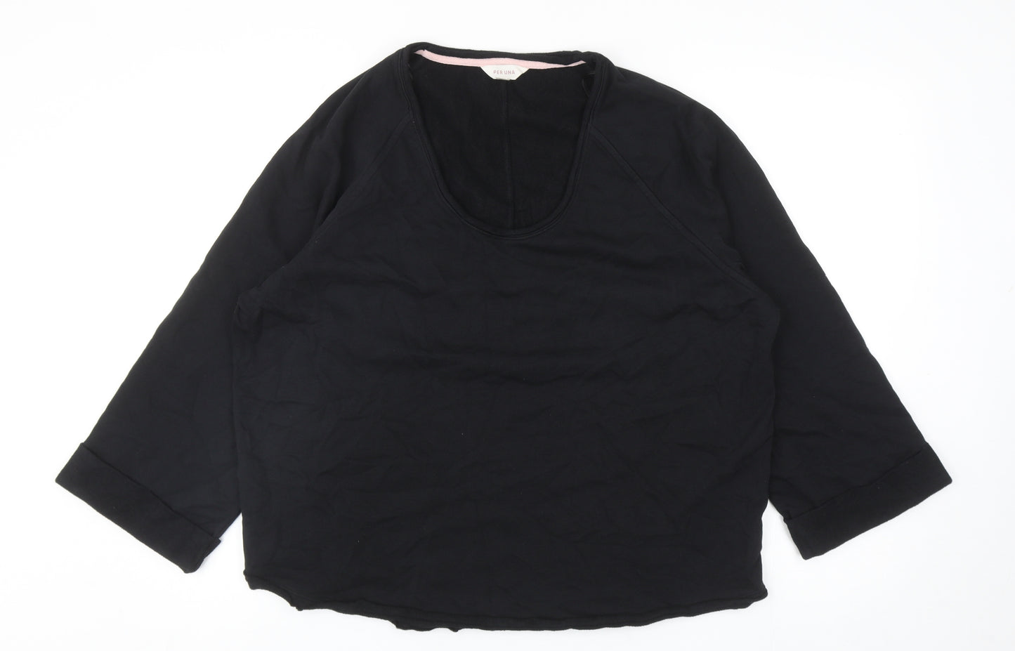 Per Una Womens Black Cotton Pullover Sweatshirt Size L Pullover