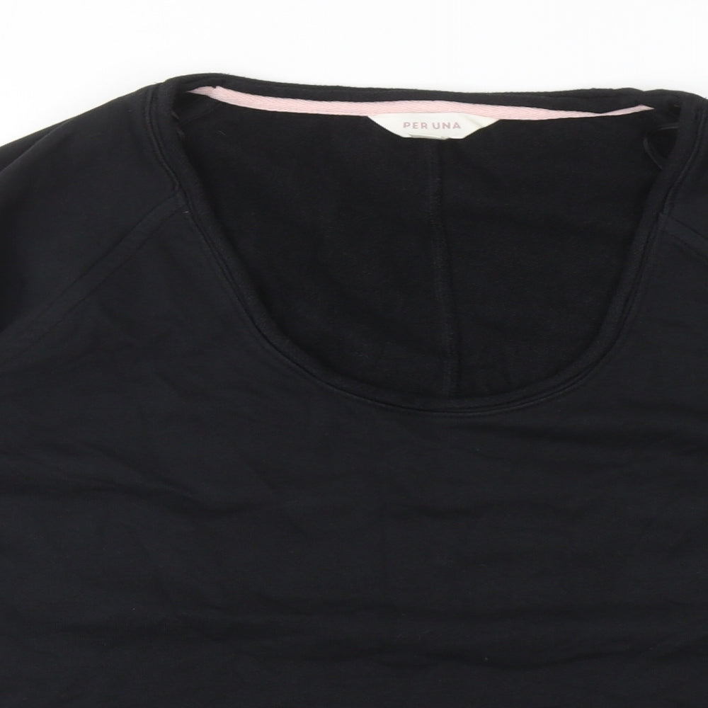Per Una Womens Black Cotton Pullover Sweatshirt Size L Pullover