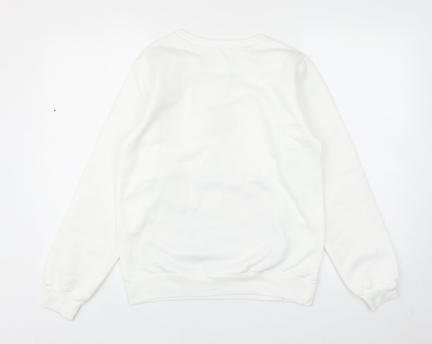 Preworn Womens White Cotton Pullover Sweatshirt Size M Pullover
