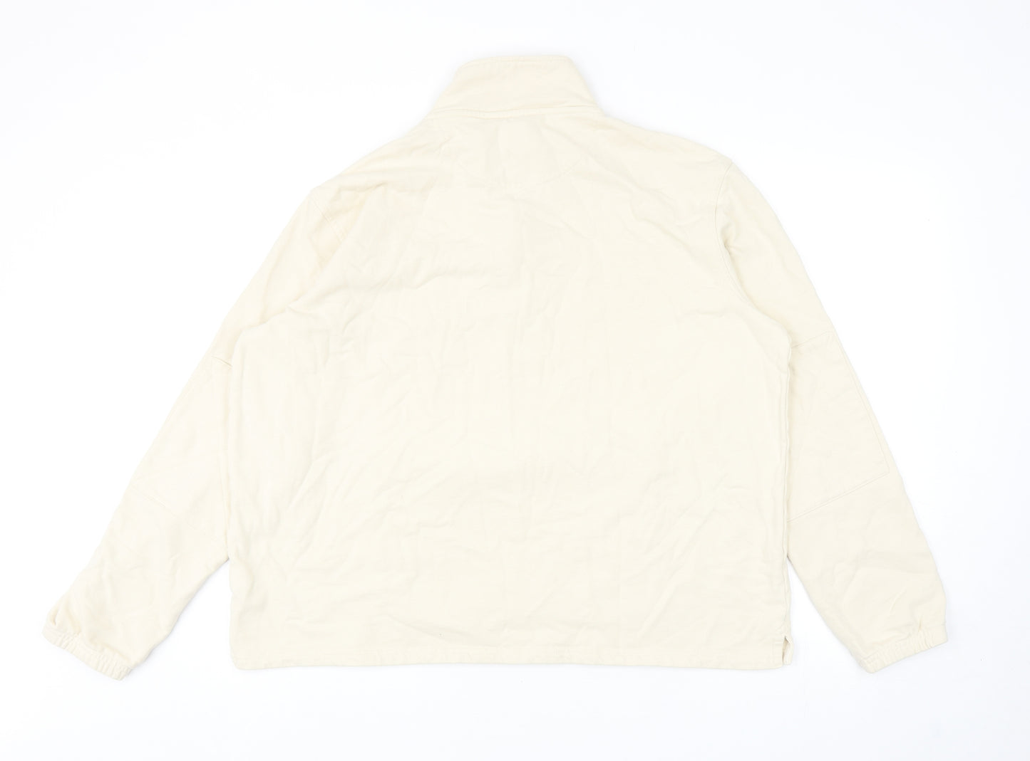 Marks and Spencer Womens Beige Cotton Pullover Sweatshirt Size XL Zip
