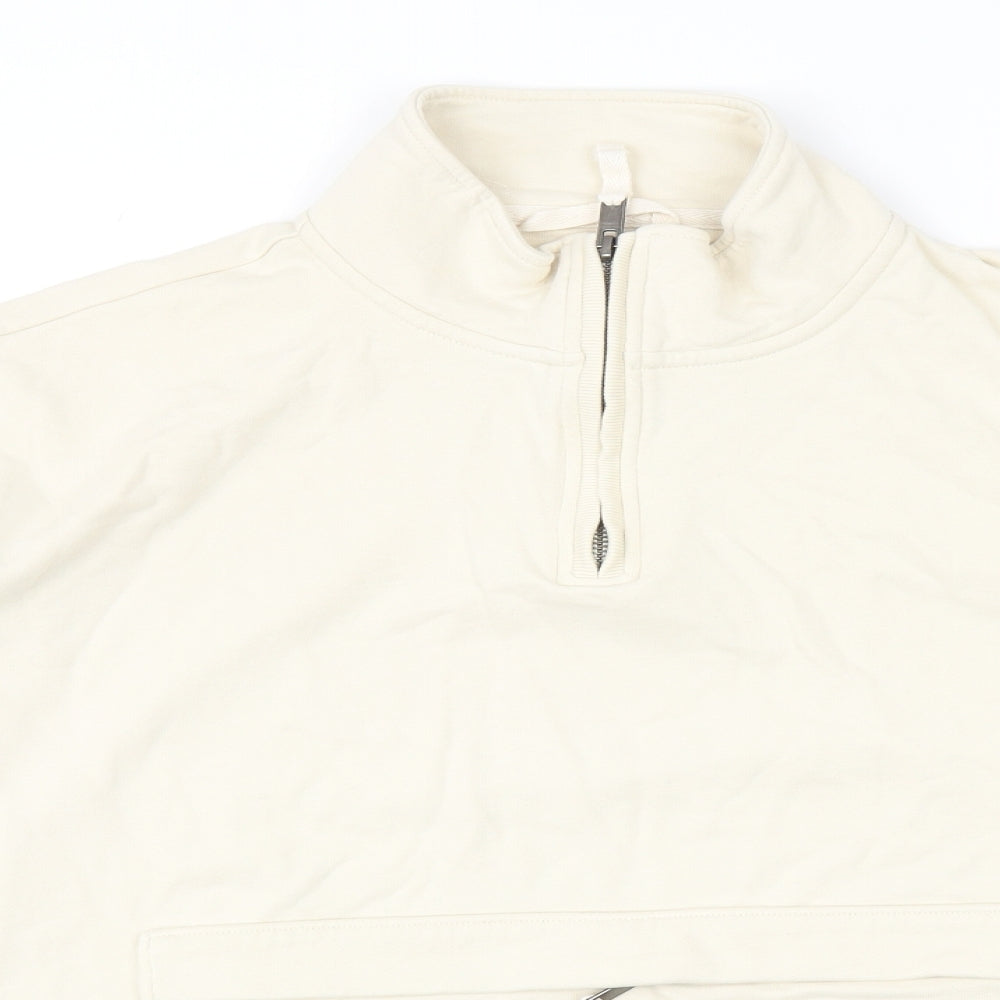 Marks and Spencer Womens Beige Cotton Pullover Sweatshirt Size XL Zip