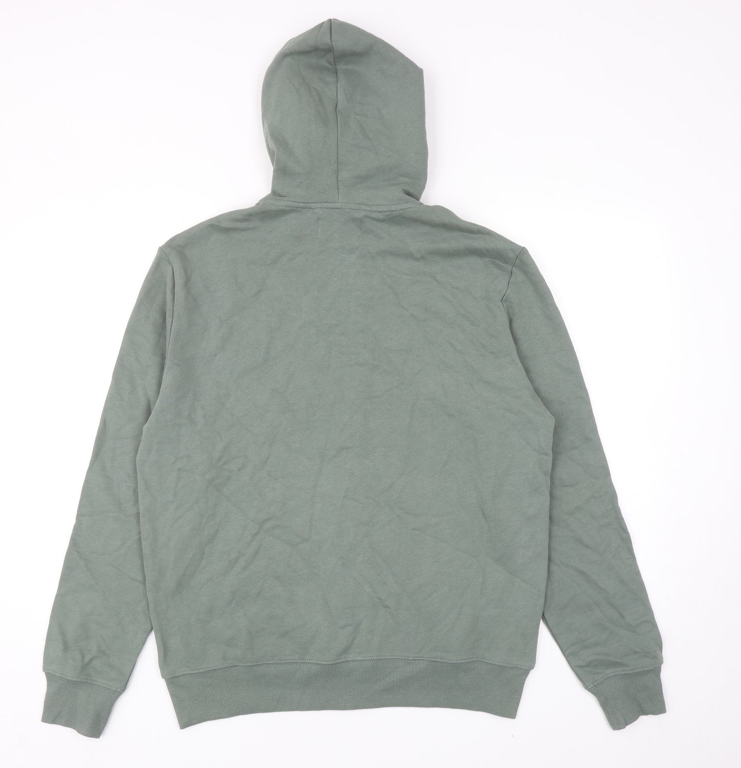 Marks and Spencer Mens Green Cotton Full Zip Hoodie Size M