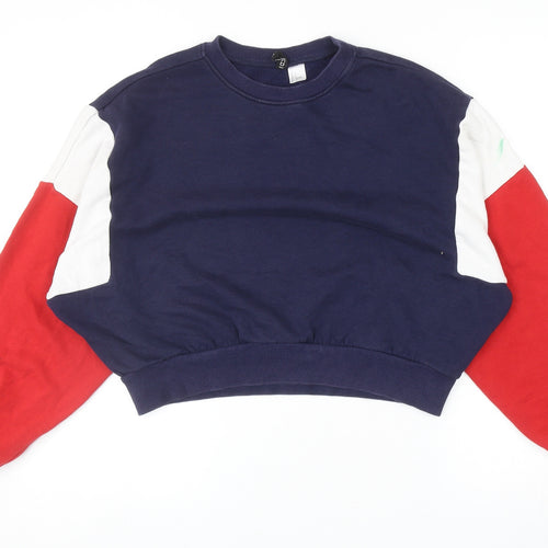 Divided by H&M Womens Multicoloured Colourblock Cotton Pullover Sweatshirt Size S Pullover