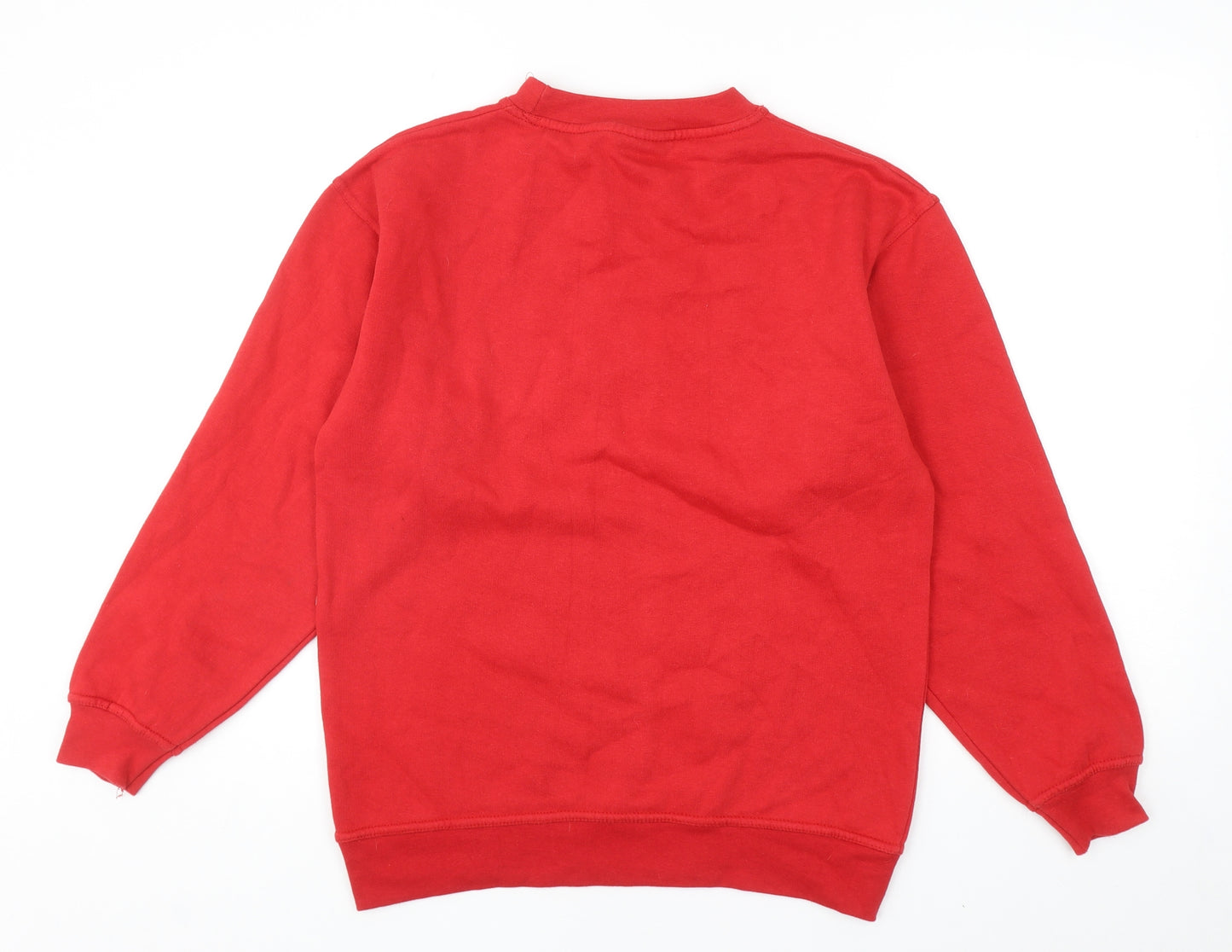 Absolute Apparel Mens Red Cotton Pullover Sweatshirt Size S - Christmas