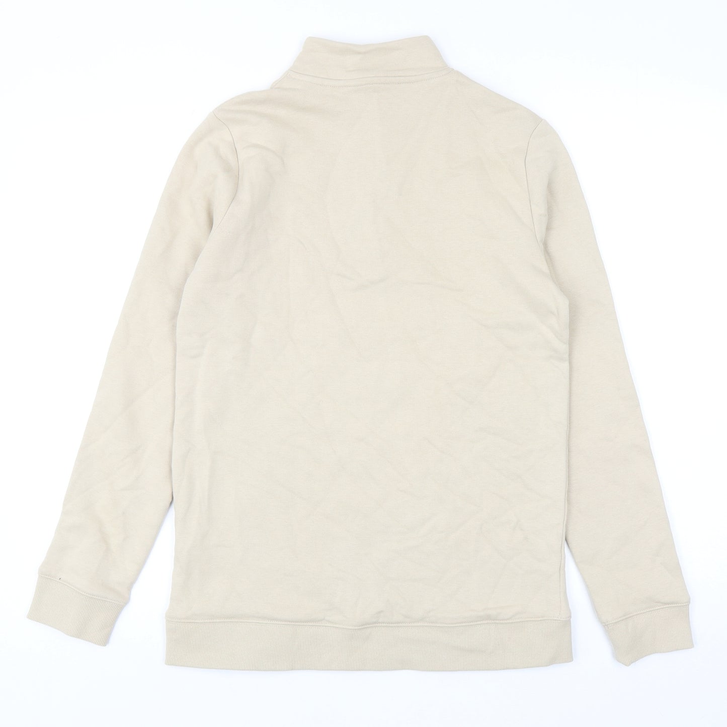 Marks and Spencer Girls Beige Cotton Pullover Sweatshirt Size 13-14 Years Zip