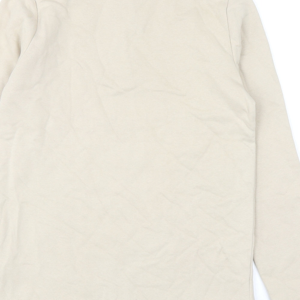 Marks and Spencer Girls Beige Cotton Pullover Sweatshirt Size 13-14 Years Zip