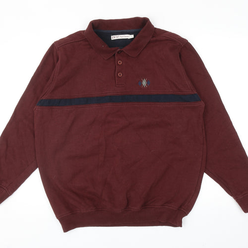 EWM Mens Red Cotton Pullover Sweatshirt Size M