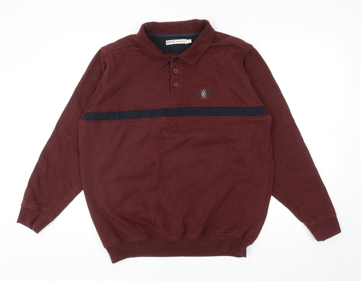 EWM Mens Red Cotton Pullover Sweatshirt Size M