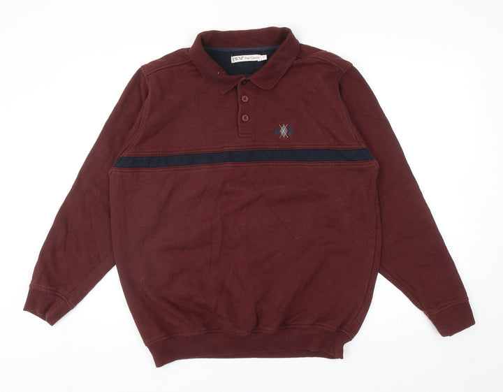EWM Mens Red Cotton Pullover Sweatshirt Size M