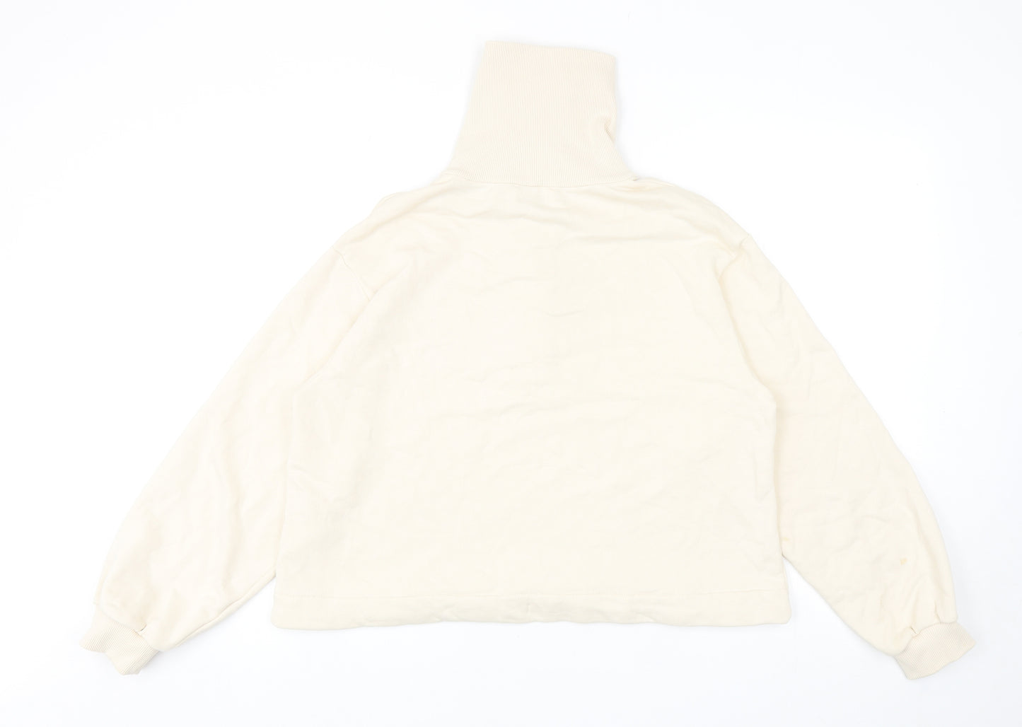 COS Womens Ivory Cotton Pullover Sweatshirt Size S Button