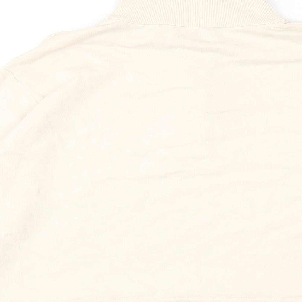 COS Womens Ivory Cotton Pullover Sweatshirt Size S Button