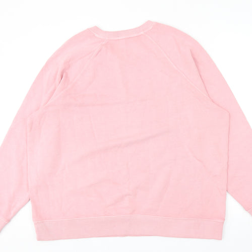 Marks and Spencer Womens Pink Cotton Pullover Sweatshirt Size L Pullover