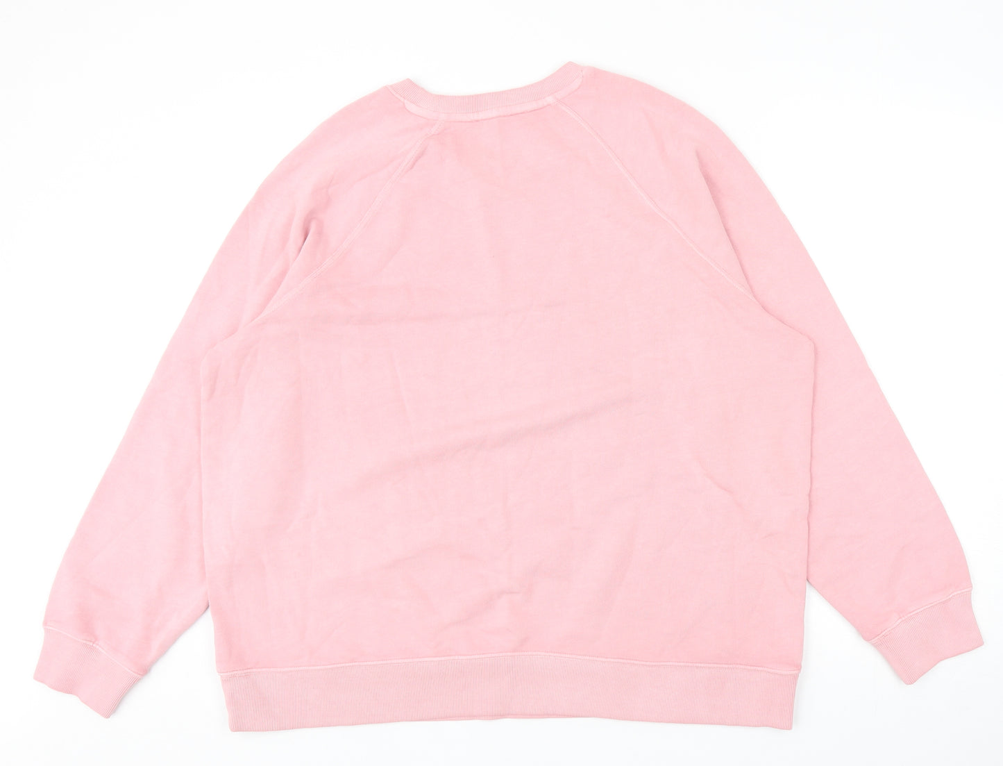 Marks and Spencer Womens Pink Cotton Pullover Sweatshirt Size L Pullover