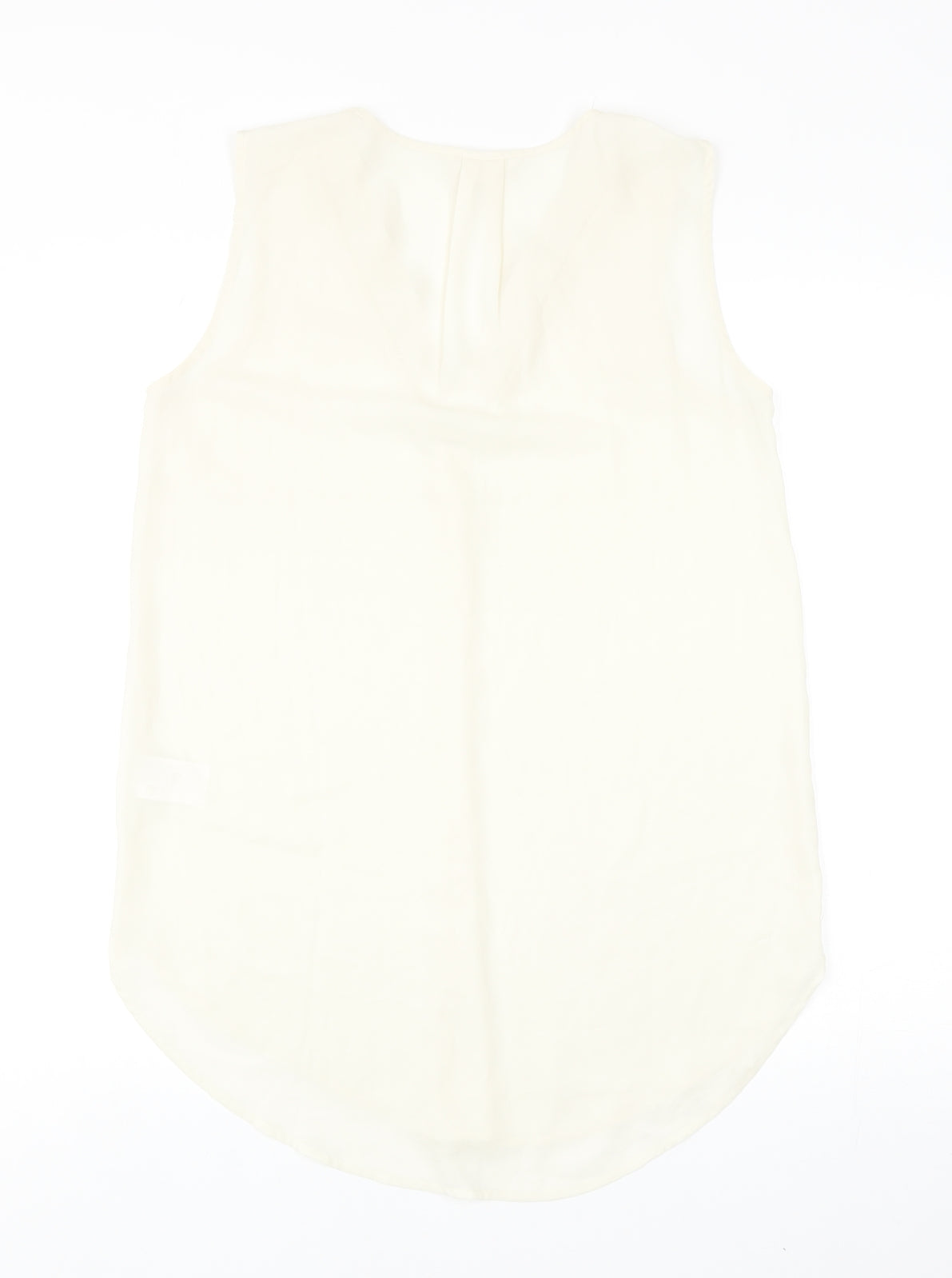 H&M Womens Ivory Polyester Basic Blouse Size 8 V-Neck