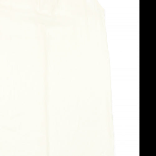 H&M Womens Ivory Polyester Basic Blouse Size 8 V-Neck
