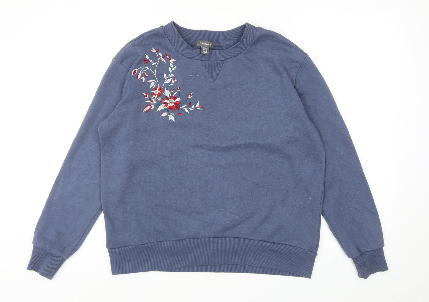 Primark Womens Blue Cotton Pullover Sweatshirt Size 14 Pullover