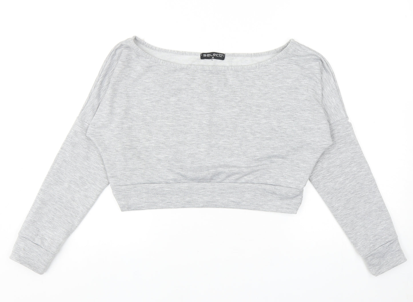 Select Womens Grey Polyester Pullover Sweatshirt Size M Pullover - Cropped