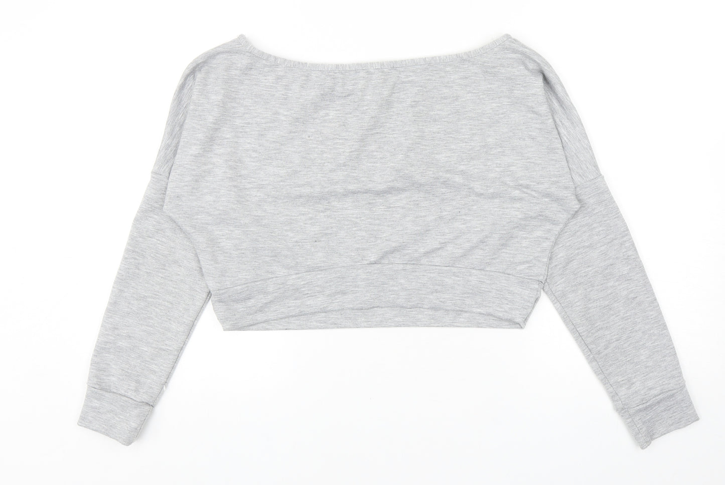 Select Womens Grey Polyester Pullover Sweatshirt Size M Pullover - Cropped