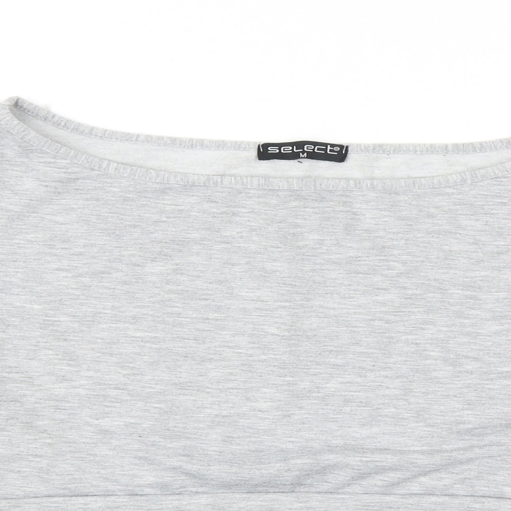 Select Womens Grey Polyester Pullover Sweatshirt Size M Pullover - Cropped