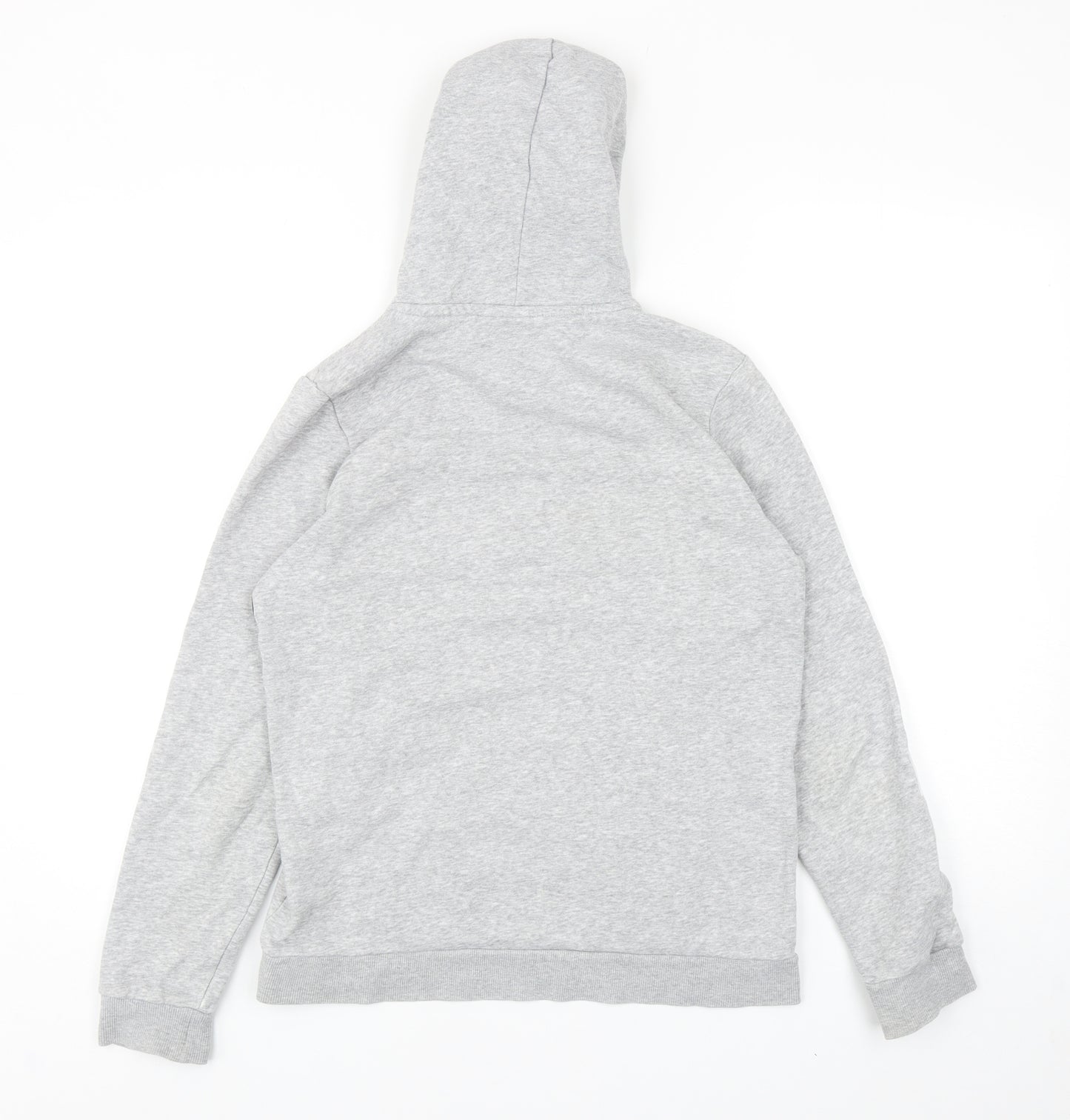 adidas Boys Grey Cotton Pullover Hoodie Size 13-14 Years Pullover