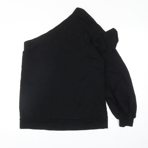 Zara Womens Black Cotton Pullover Sweatshirt Size M Pullover