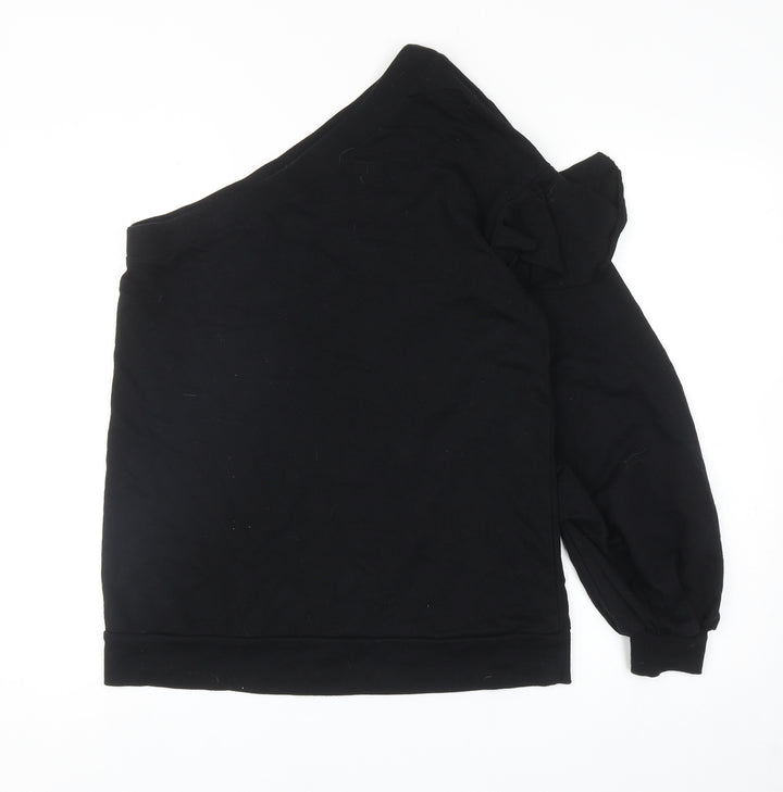 Zara Womens Black Cotton Pullover Sweatshirt Size M Pullover