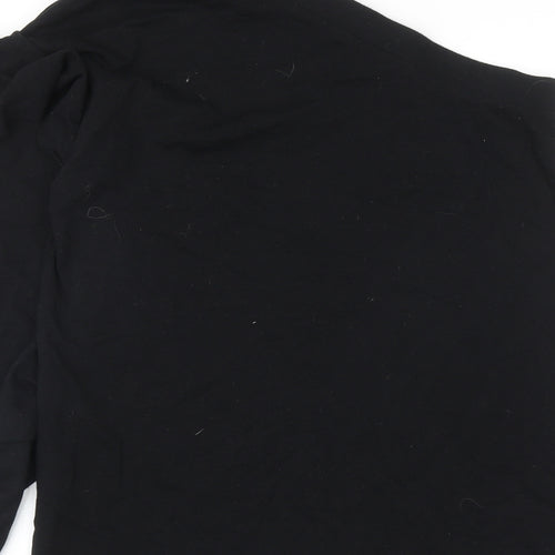 Zara Womens Black Cotton Pullover Sweatshirt Size M Pullover