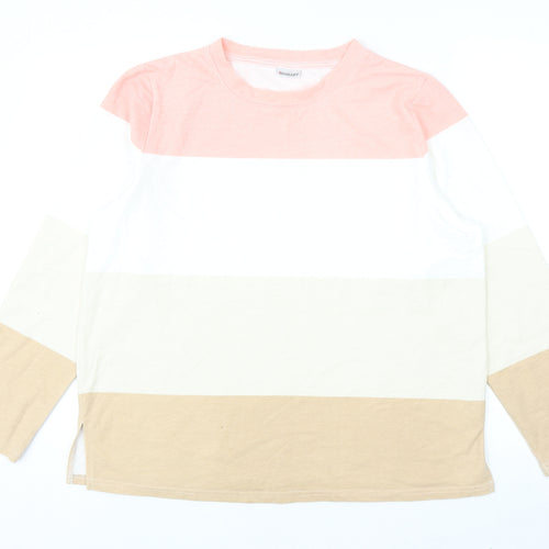 Damart Womens Multicoloured Colourblock Cotton Pullover Sweatshirt Size 14 Pullover