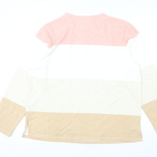 Damart Womens Multicoloured Colourblock Cotton Pullover Sweatshirt Size 14 Pullover