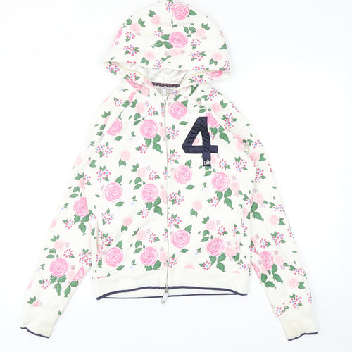 Fred's Campus Couture Girls Multicoloured Floral Cotton Full Zip Hoodie Size M Zip