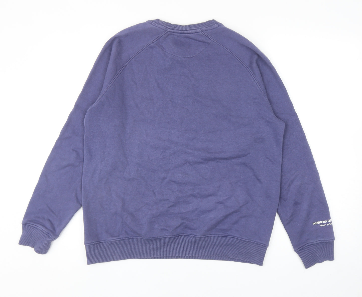 Weekend Offender Mens Blue Cotton Pullover Sweatshirt Size M