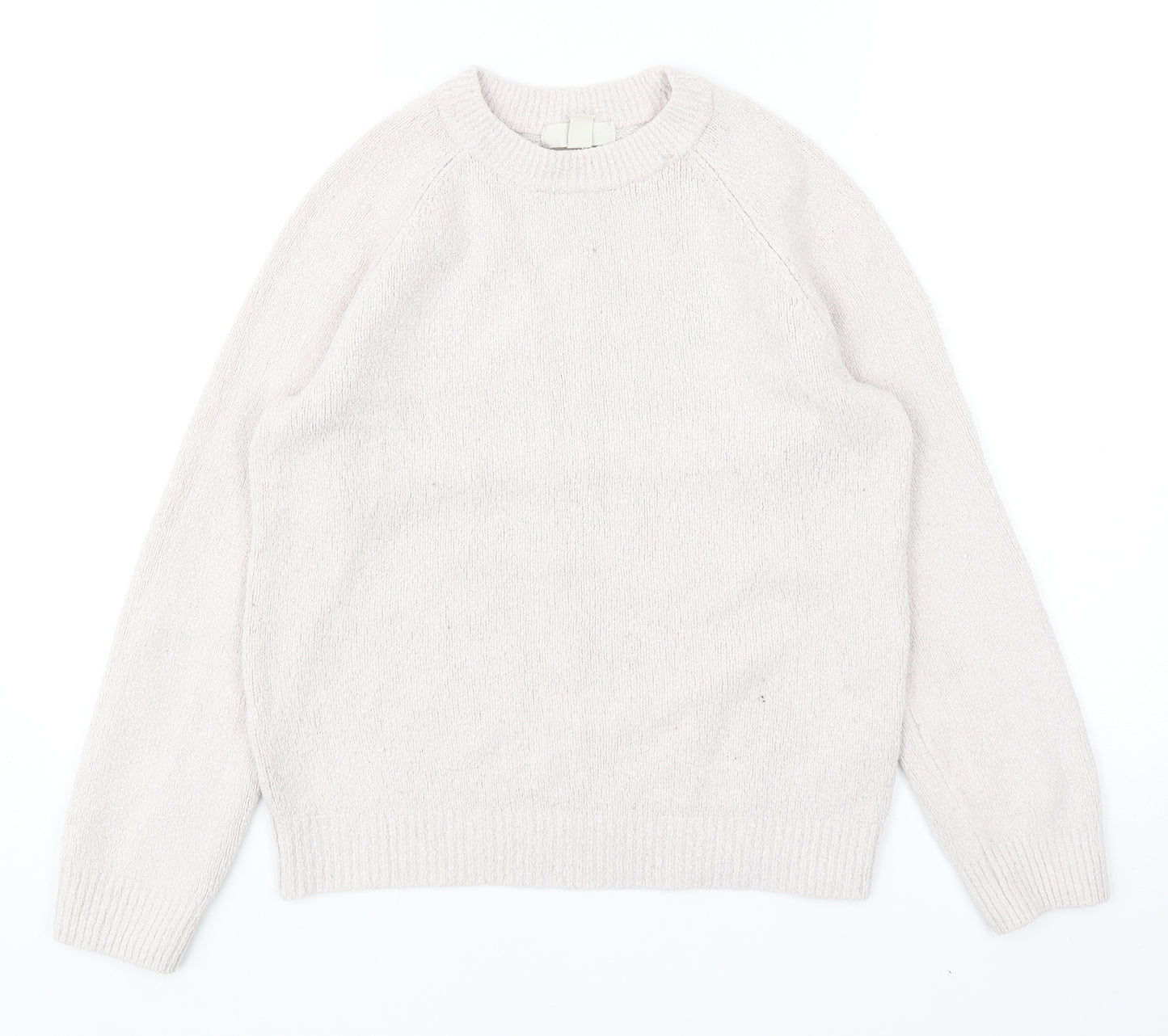 H&M Womens Pink Round Neck Cotton Pullover Jumper Size XS
