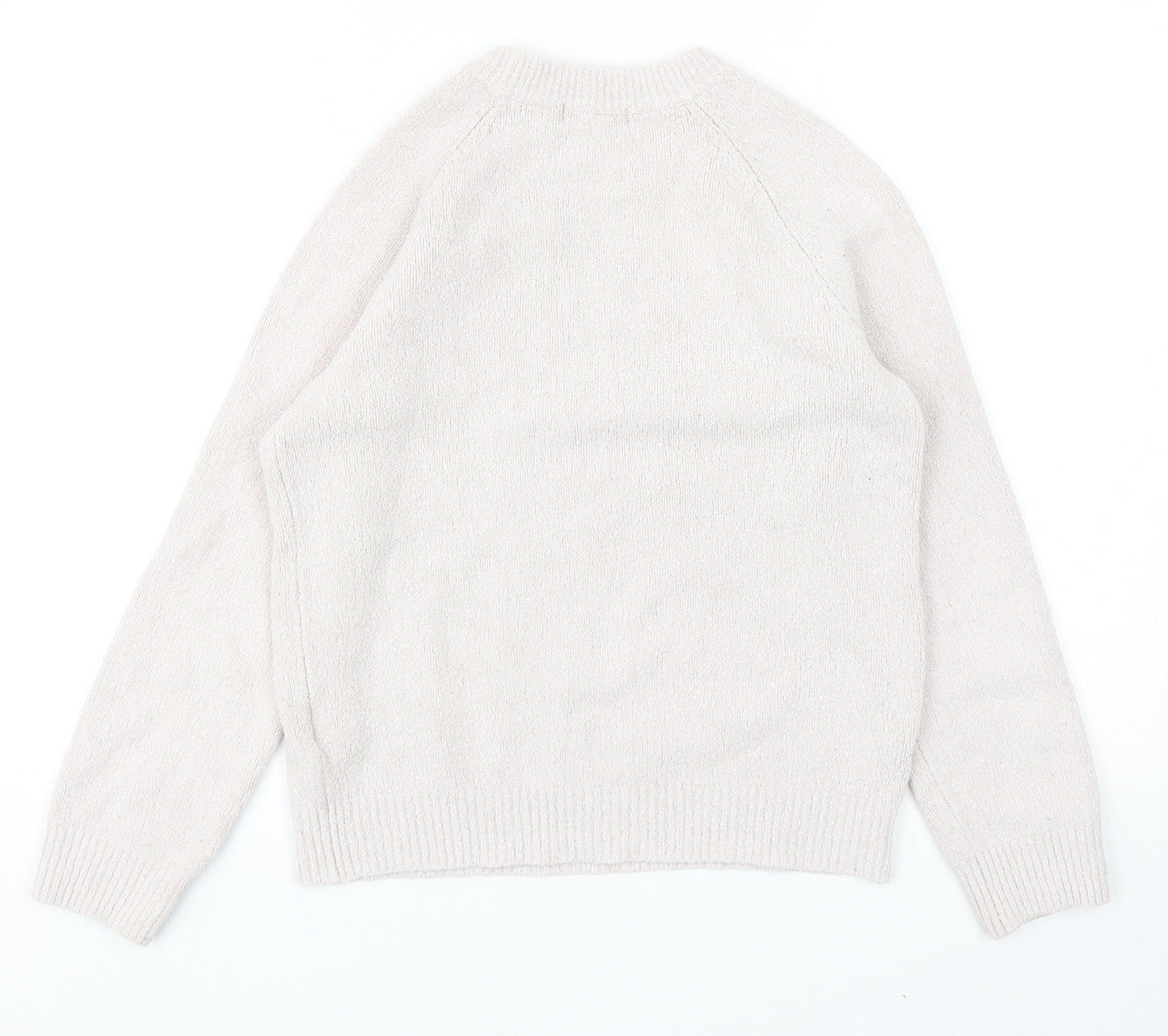 H&M Womens Pink Round Neck Cotton Pullover Jumper Size XS