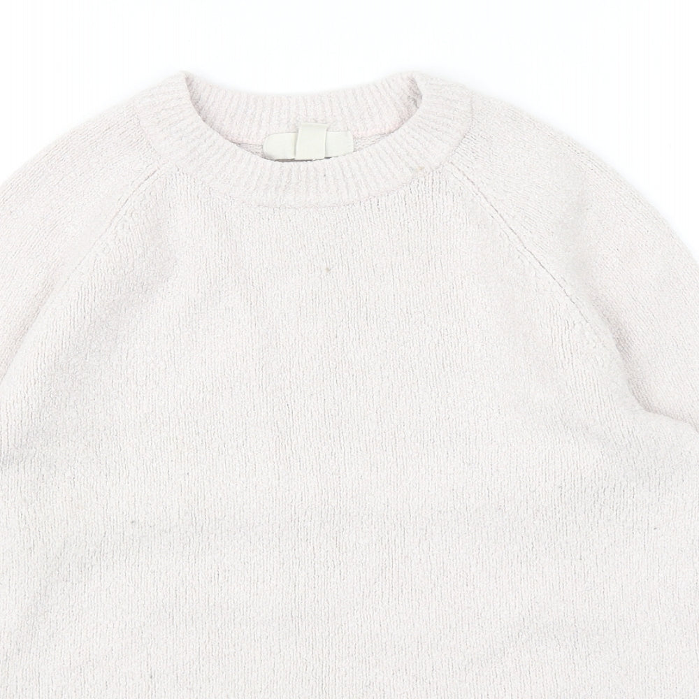 H&M Womens Pink Round Neck Cotton Pullover Jumper Size XS