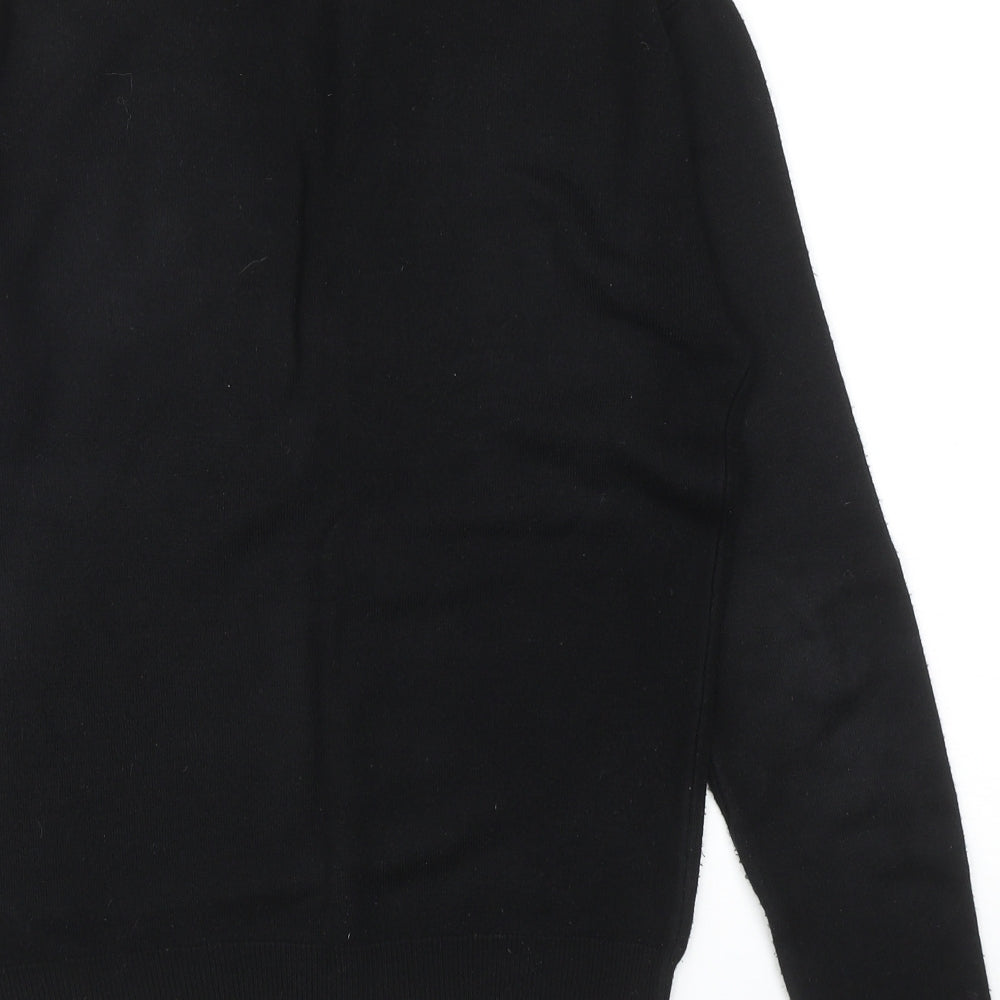 Cedar Wood State Mens Black Round Neck Acrylic Pullover Jumper Size S