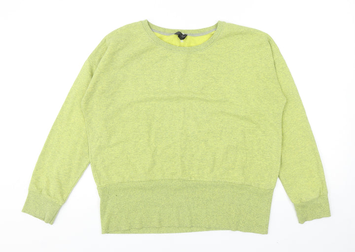Topshop Womens Green Cotton Pullover Sweatshirt Size 8 Pullover