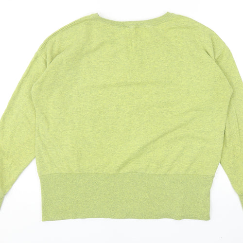 Topshop Womens Green Cotton Pullover Sweatshirt Size 8 Pullover